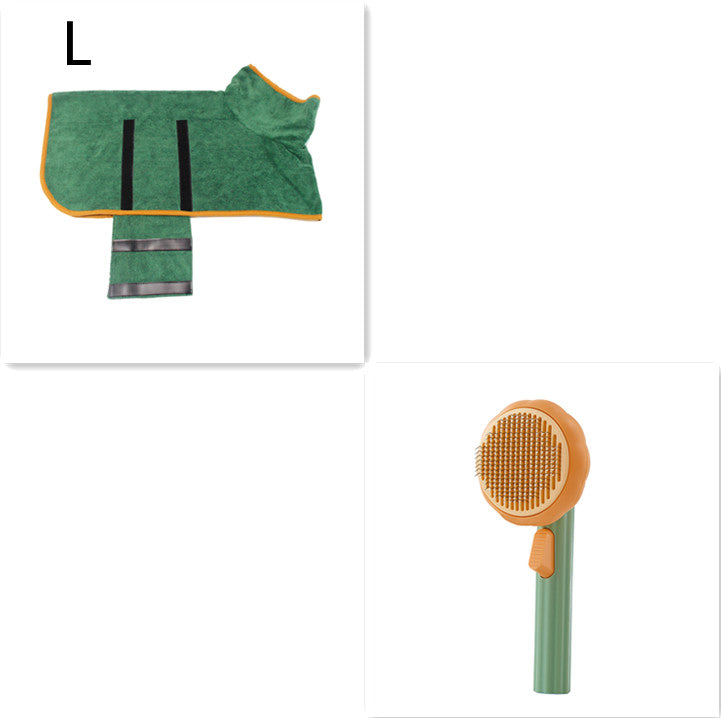 Hot-selling Hand-held Cat Brush with Self-cleaning Comb