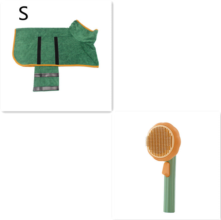 Hot-selling Hand-held Cat Brush with Self-cleaning Comb